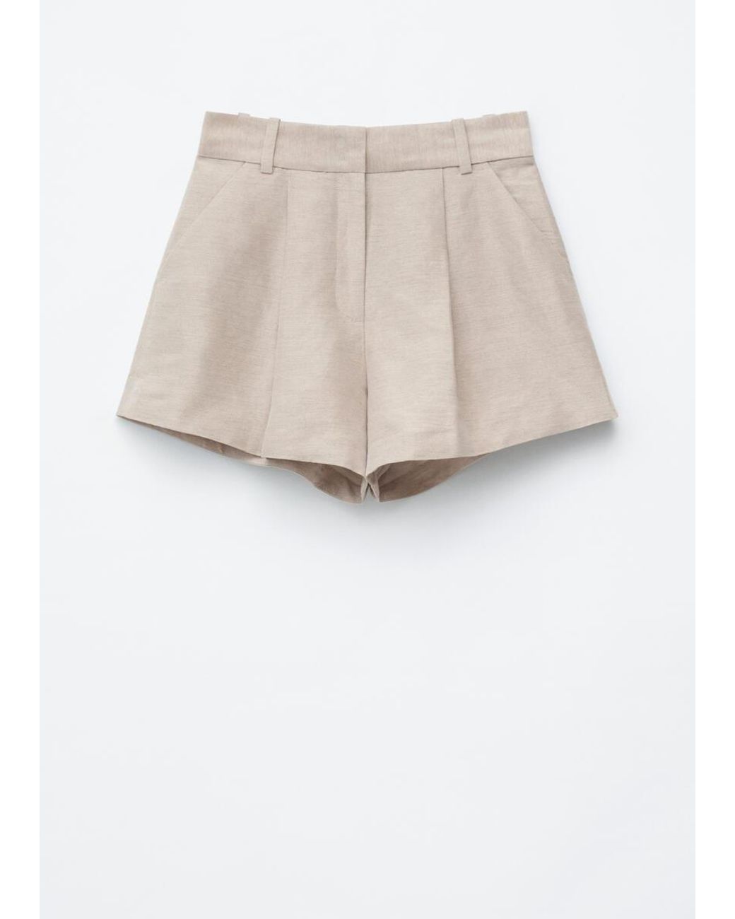 & Other Stories White Pleated Linen-Blend Shorts