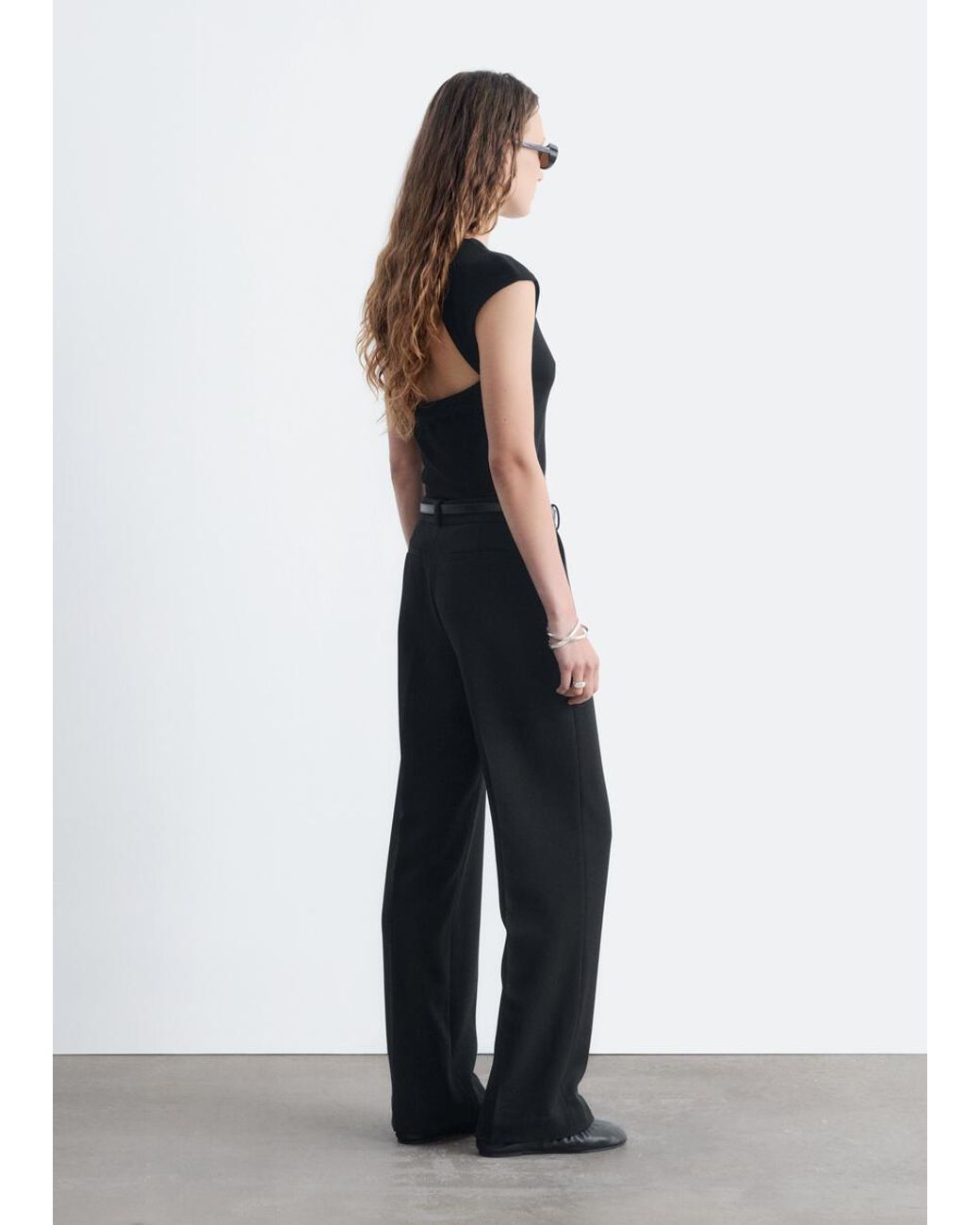 & Other Stories White Tailored Press Crease Trousers