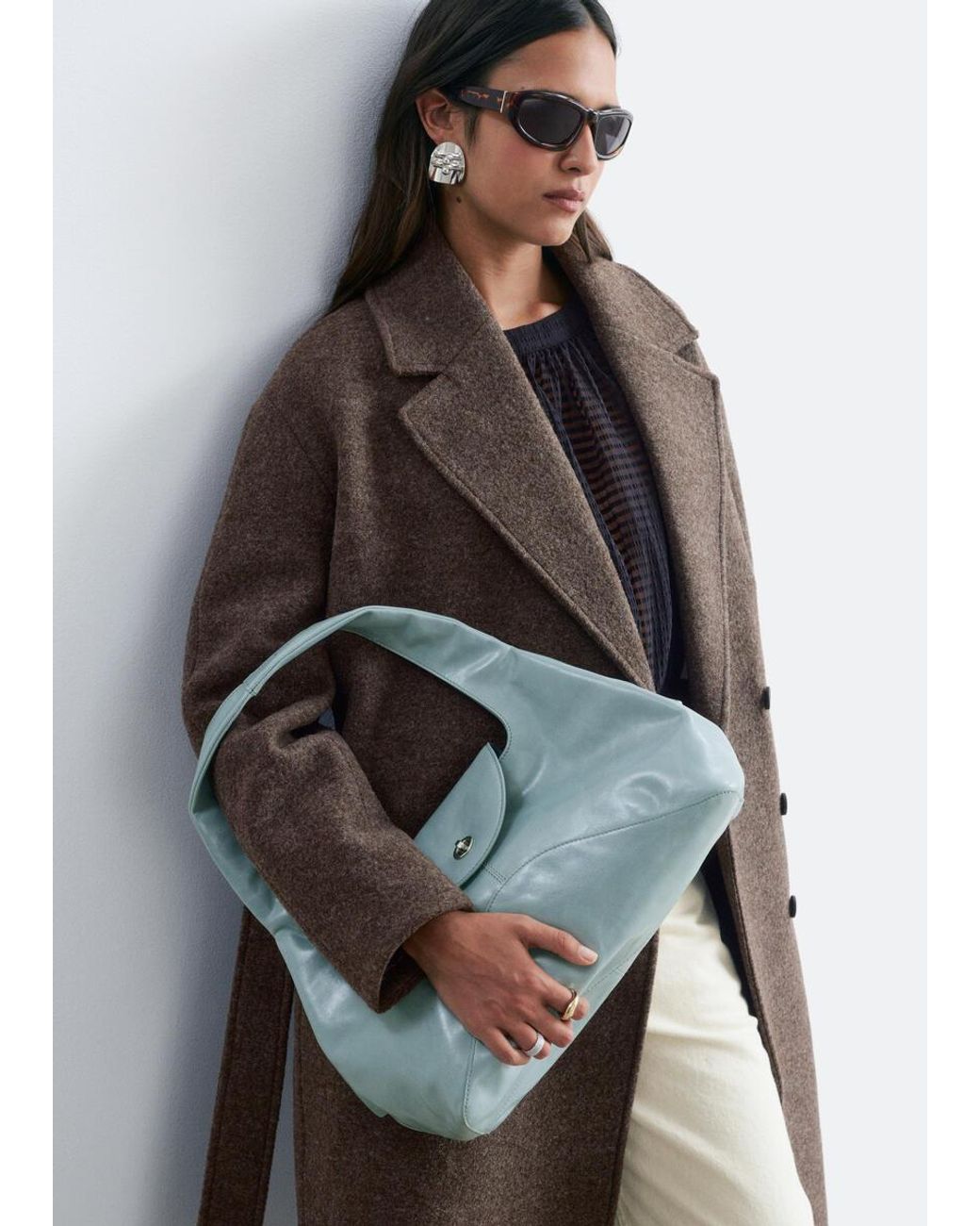 & Other Stories Blue Curved Shoulder Bag