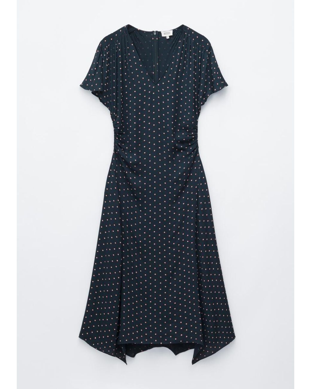 & Other Stories Blue V-Neck Gathered Dress
