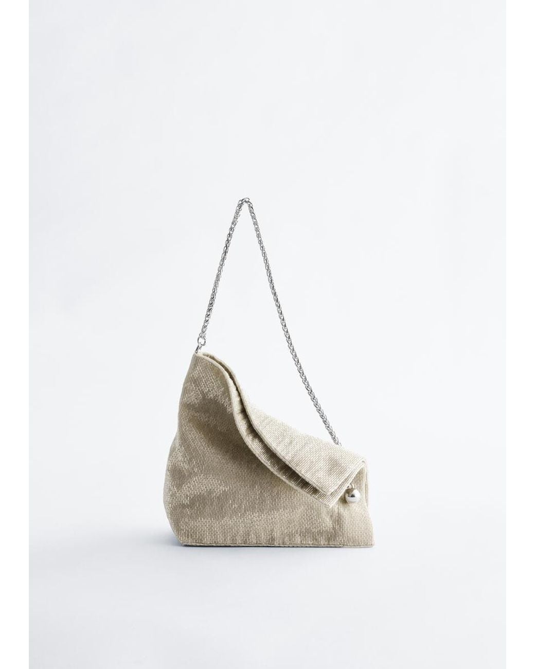 & Other Stories White Mini Beaded Shoulder Bag