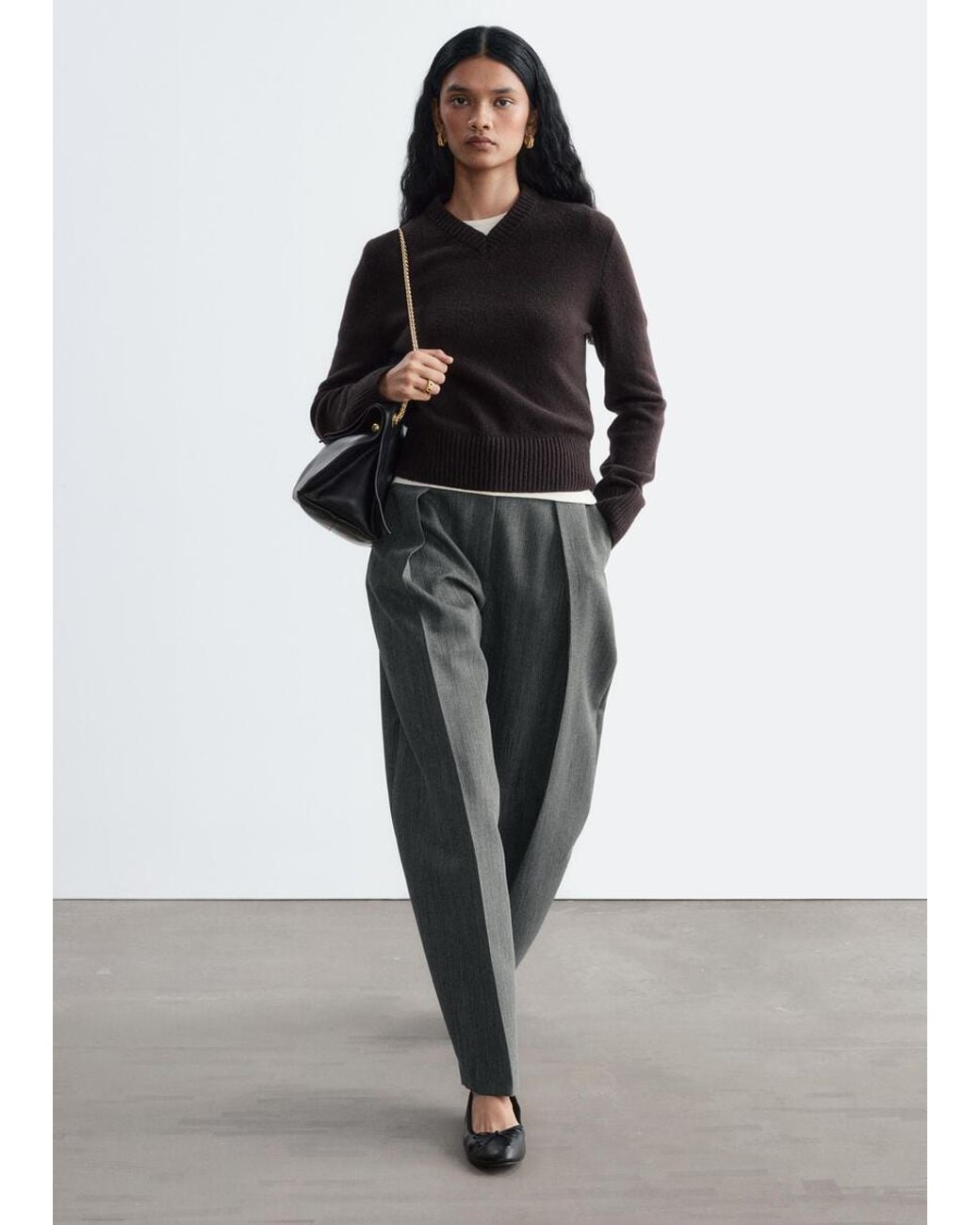 & Other Stories Blue V-Neck Jumper