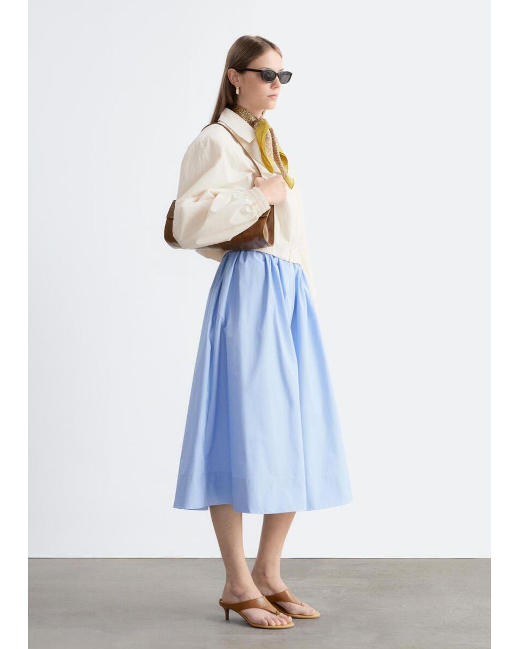 & Other Stories Blue Zip-Front Short Jacket
