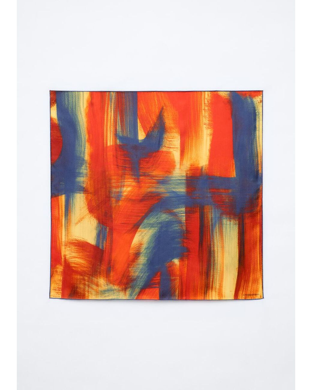 & Other Stories Orange Brush Stroke Silk Scarf