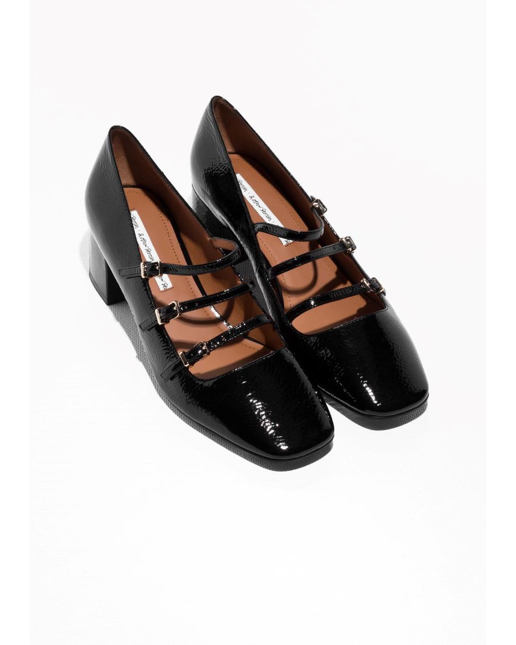 & Other Stories Mary-jane Buckle Strap Heels in Black | Lyst