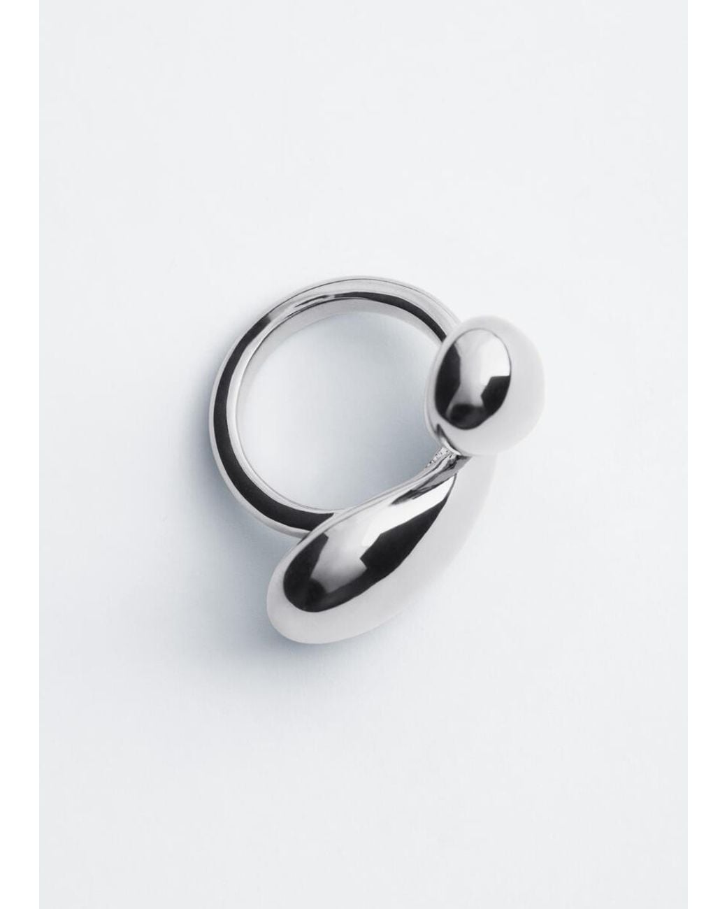 & Other Stories White Sculptural Brass Ring