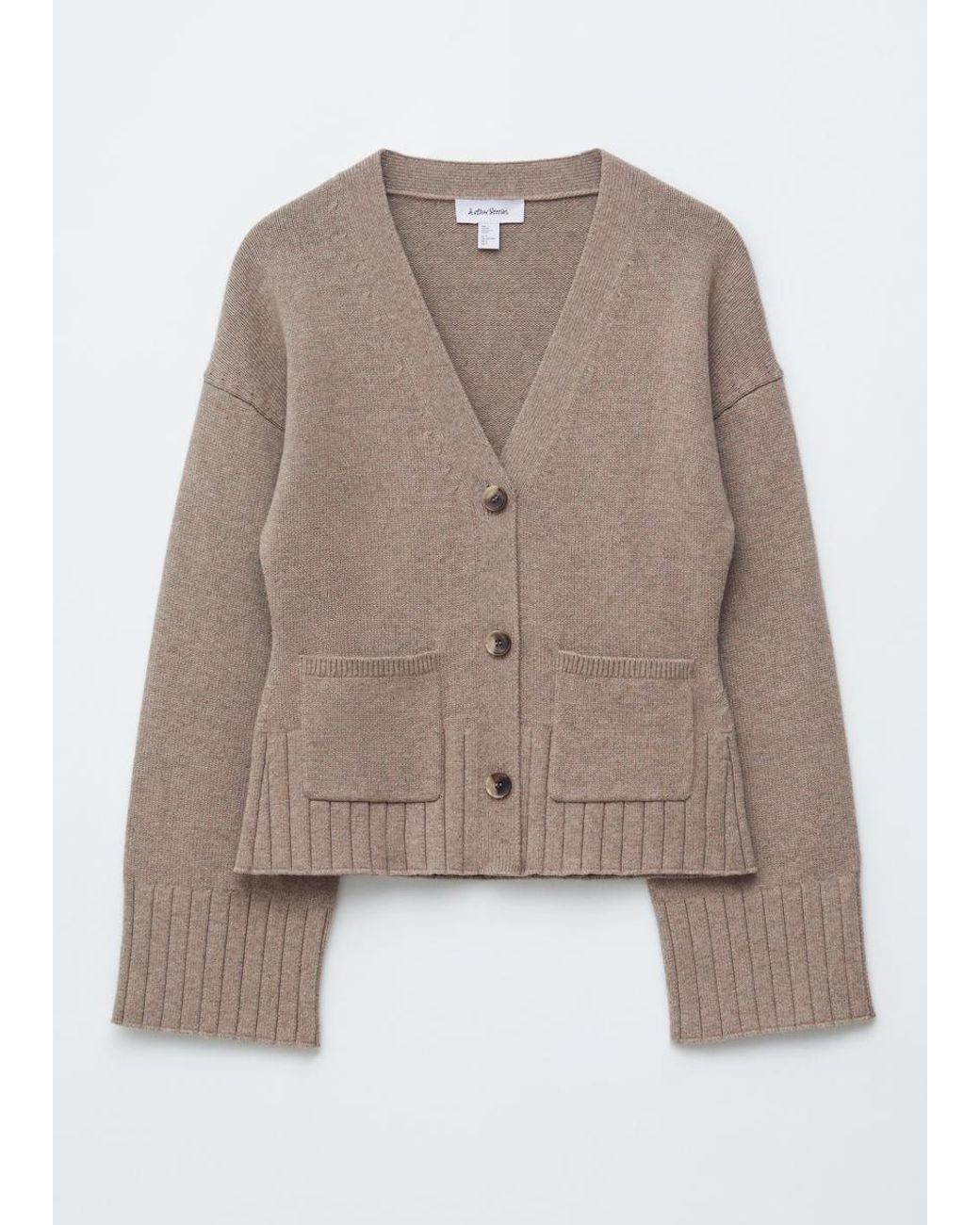 & Other Stories Natural Tapered Knit Cardigan