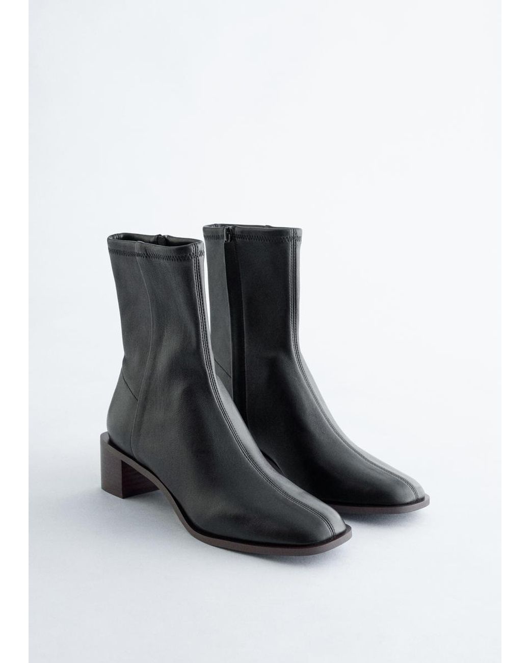 & Other Stories Black Nappa Sock Boots