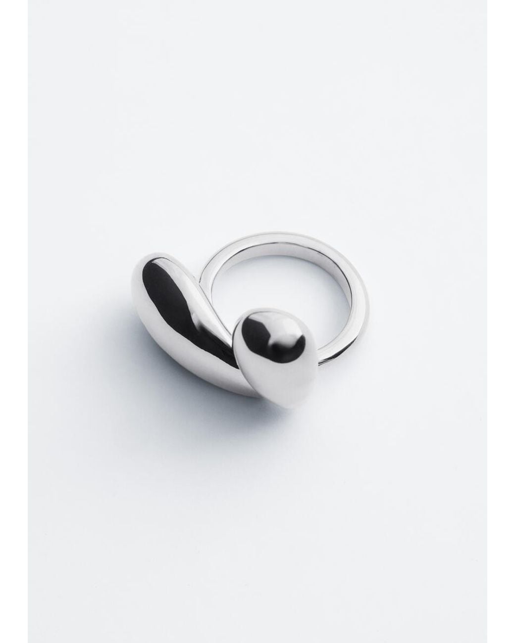 & Other Stories White Sculptural Brass Ring