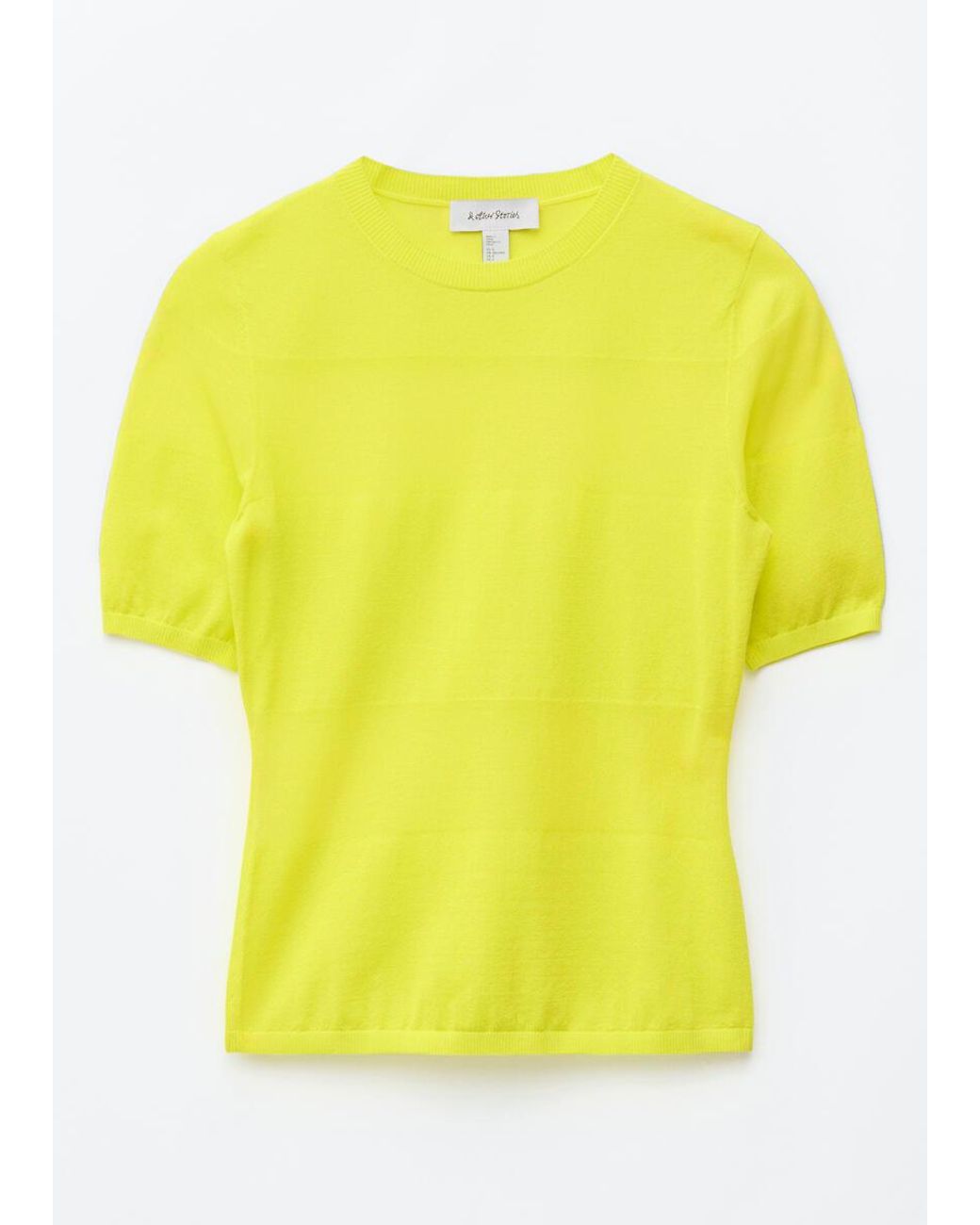 & Other Stories Yellow Sheer Knitted T-Shirt