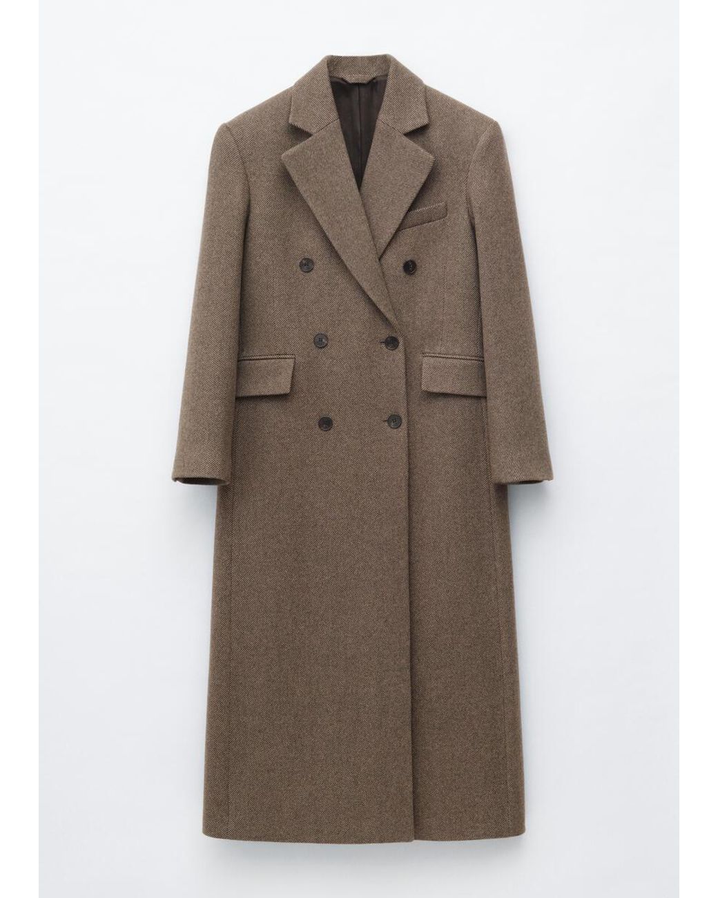 & Other Stories White Long Wool Coat