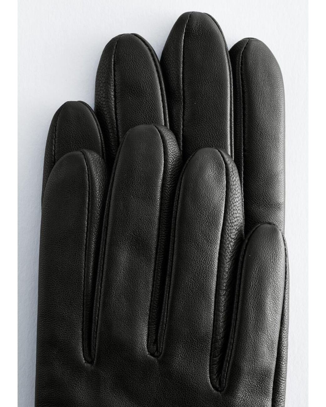 & Other Stories Black Long Leather Gloves