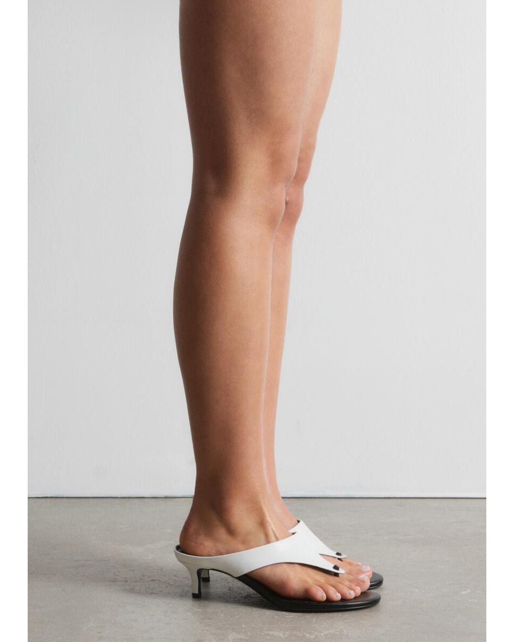 & Other Stories White Leather Kitten Heels