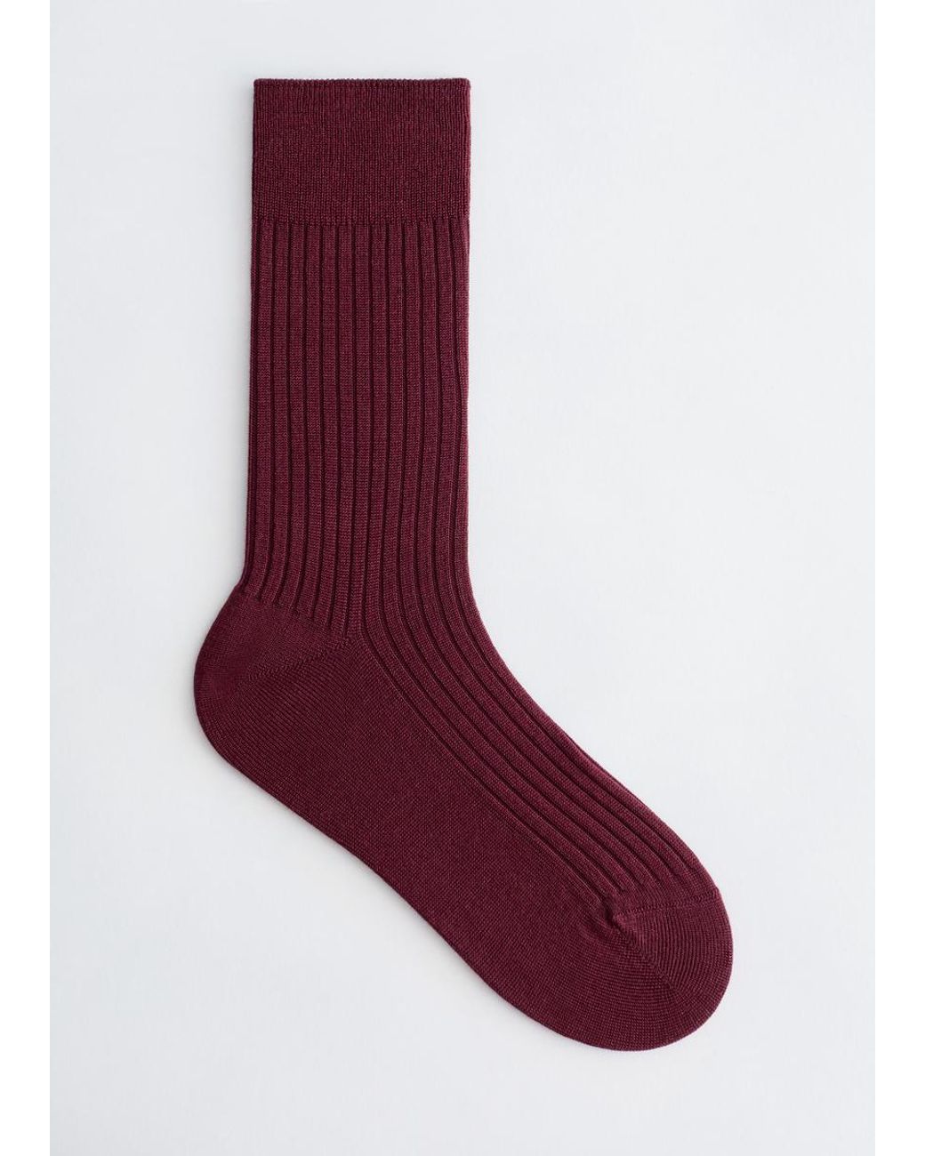 & Other Stories Red Ribbed Silk Socks