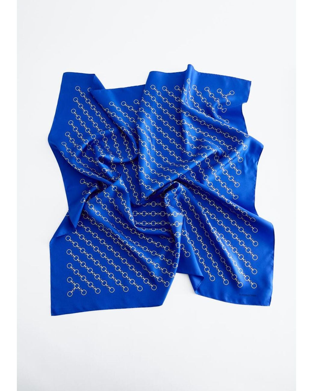 & Other Stories Blue Printed Silk Scarf