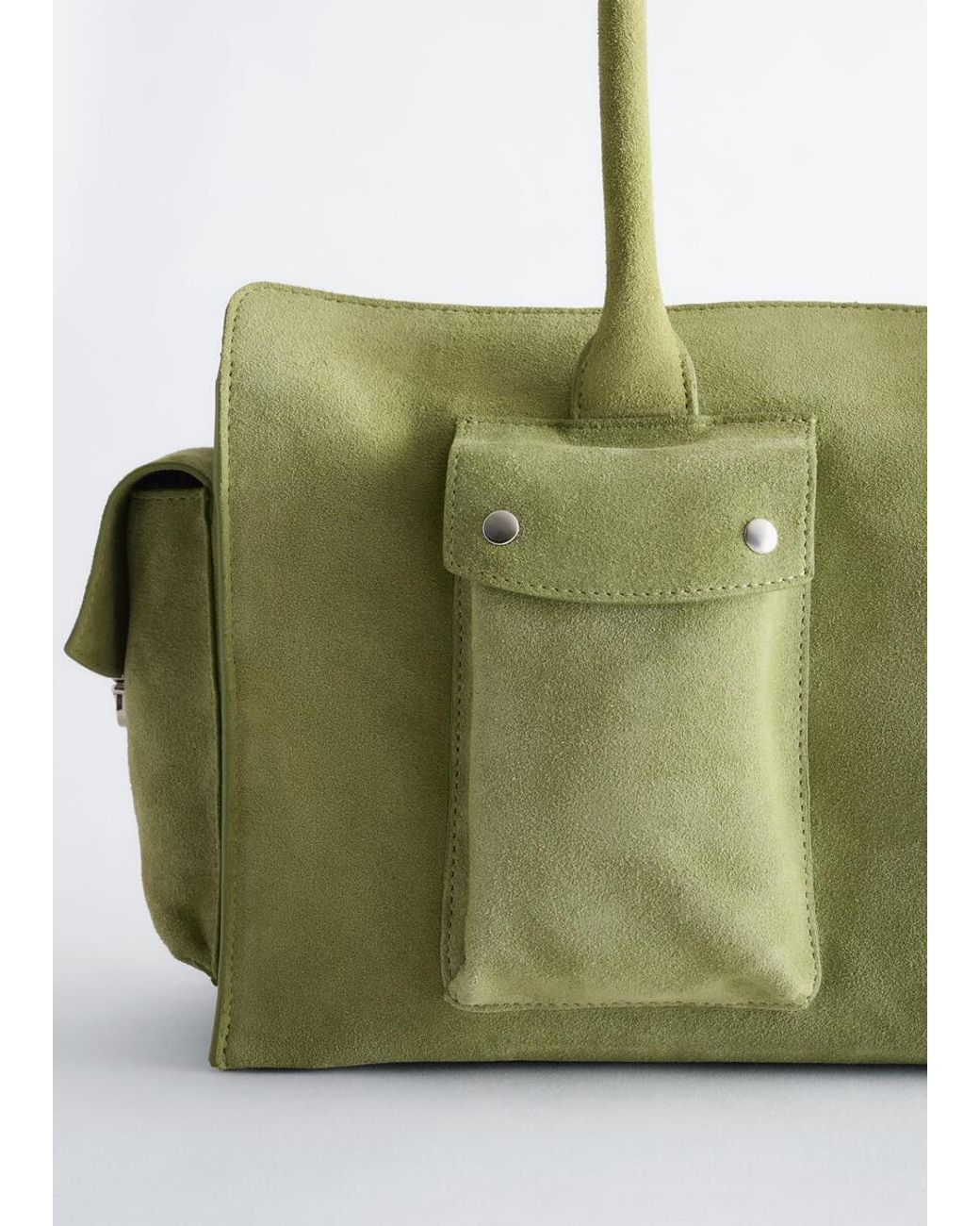 & Other Stories Green Split-Suede Tote