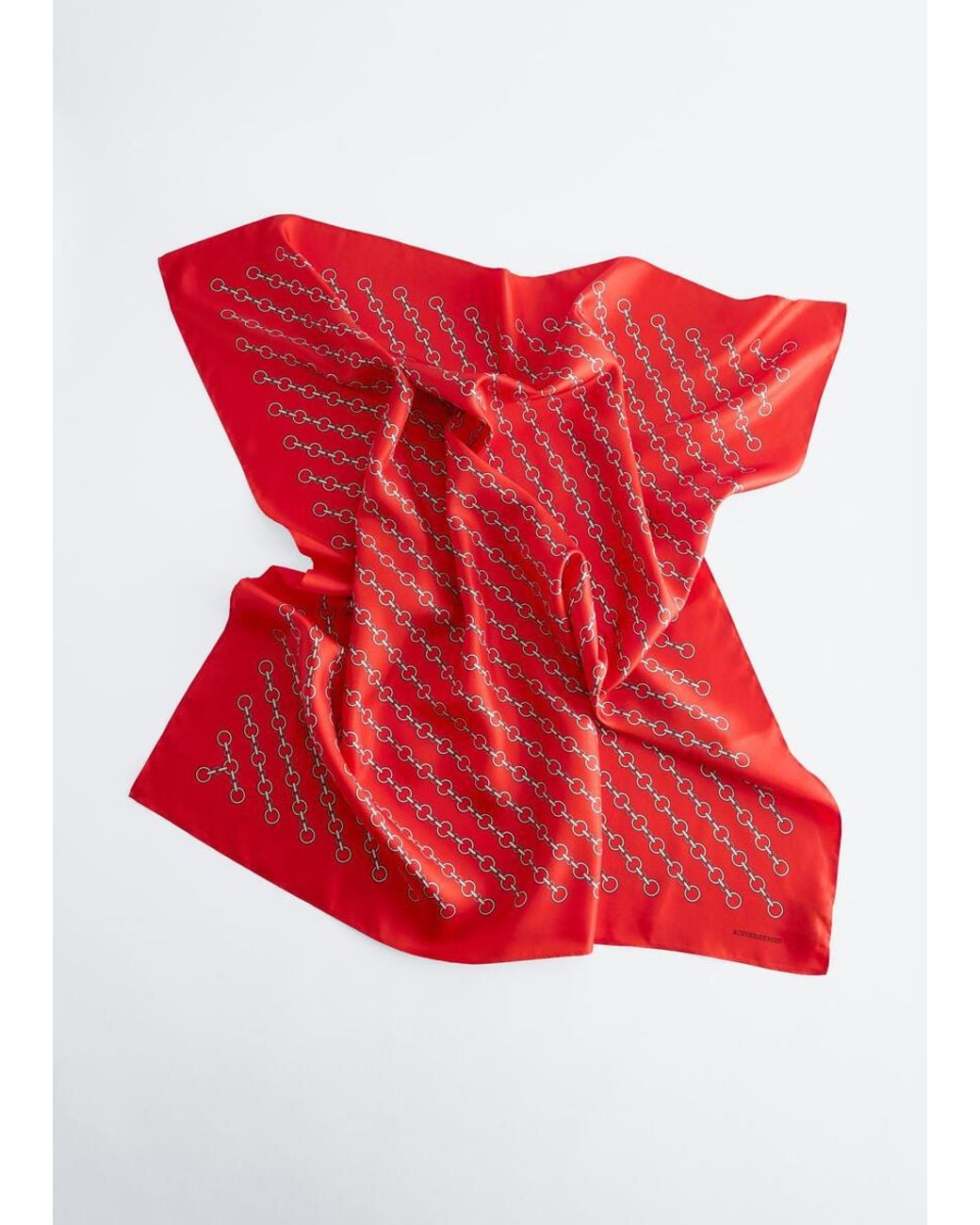 & Other Stories Red Printed Silk Scarf