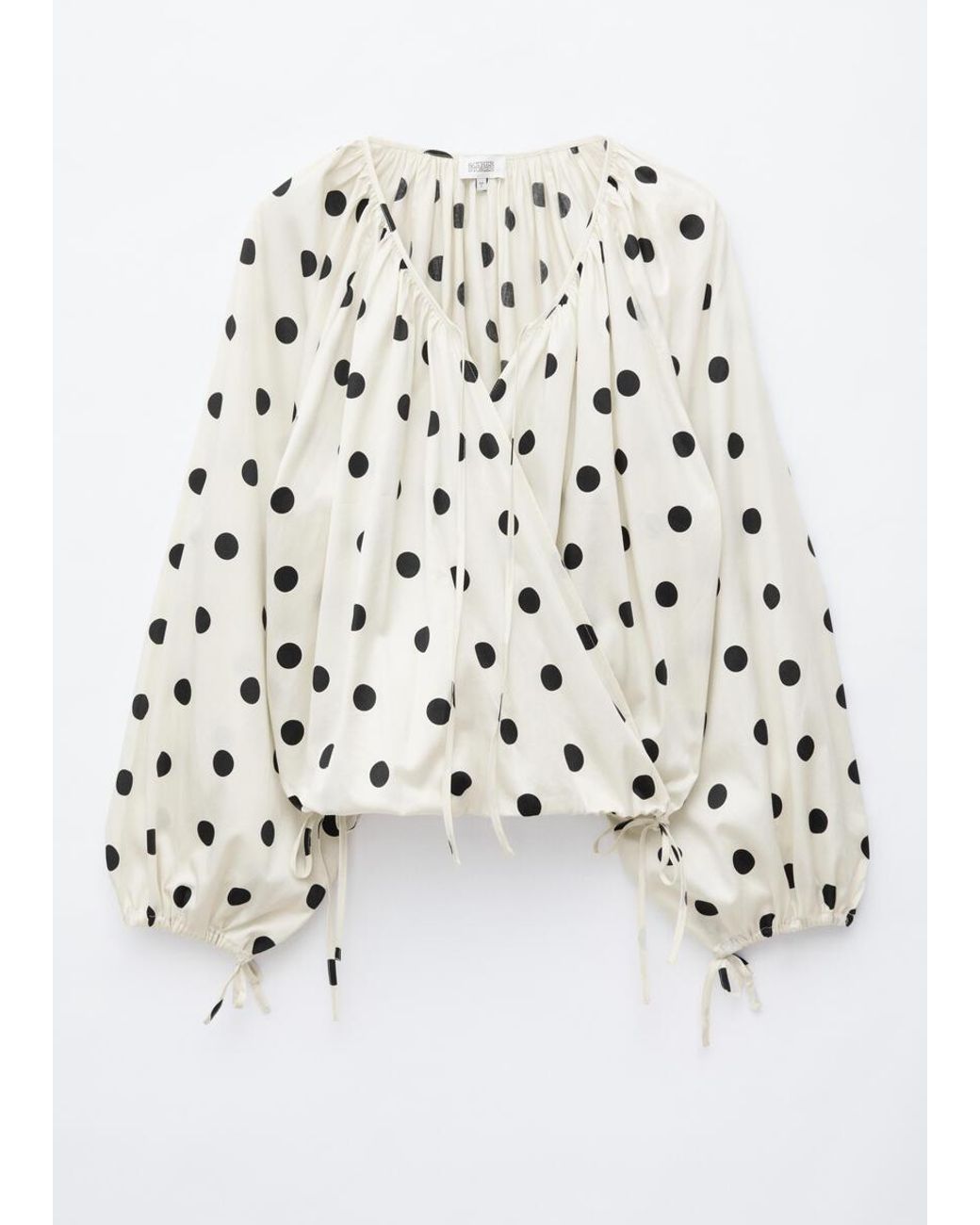 & Other Stories Blue Wrap Cotton Blouse