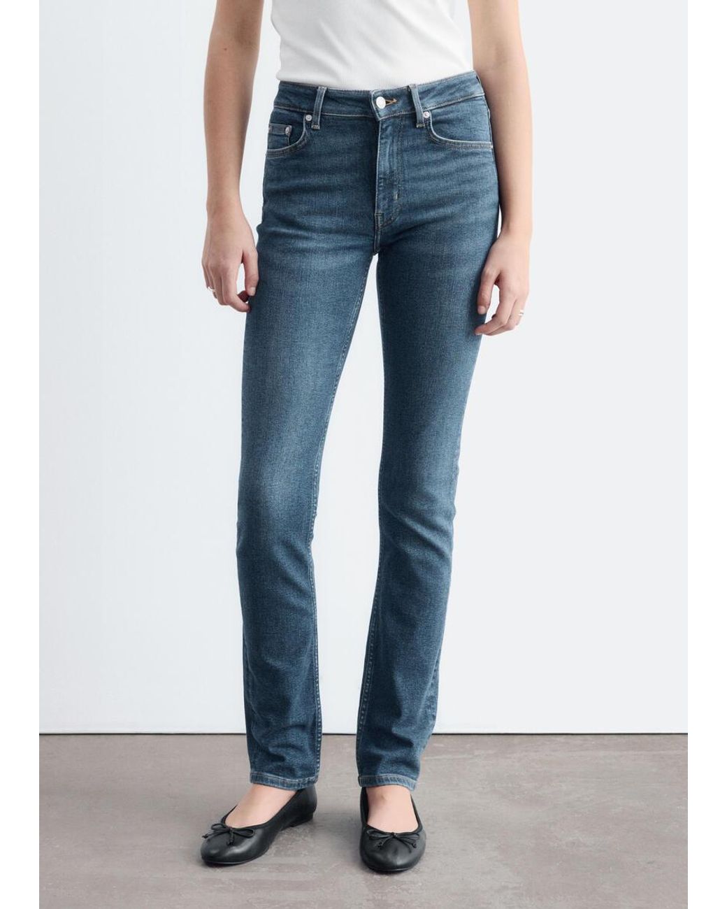 & Other Stories White Super Stretch Skinny Jeans