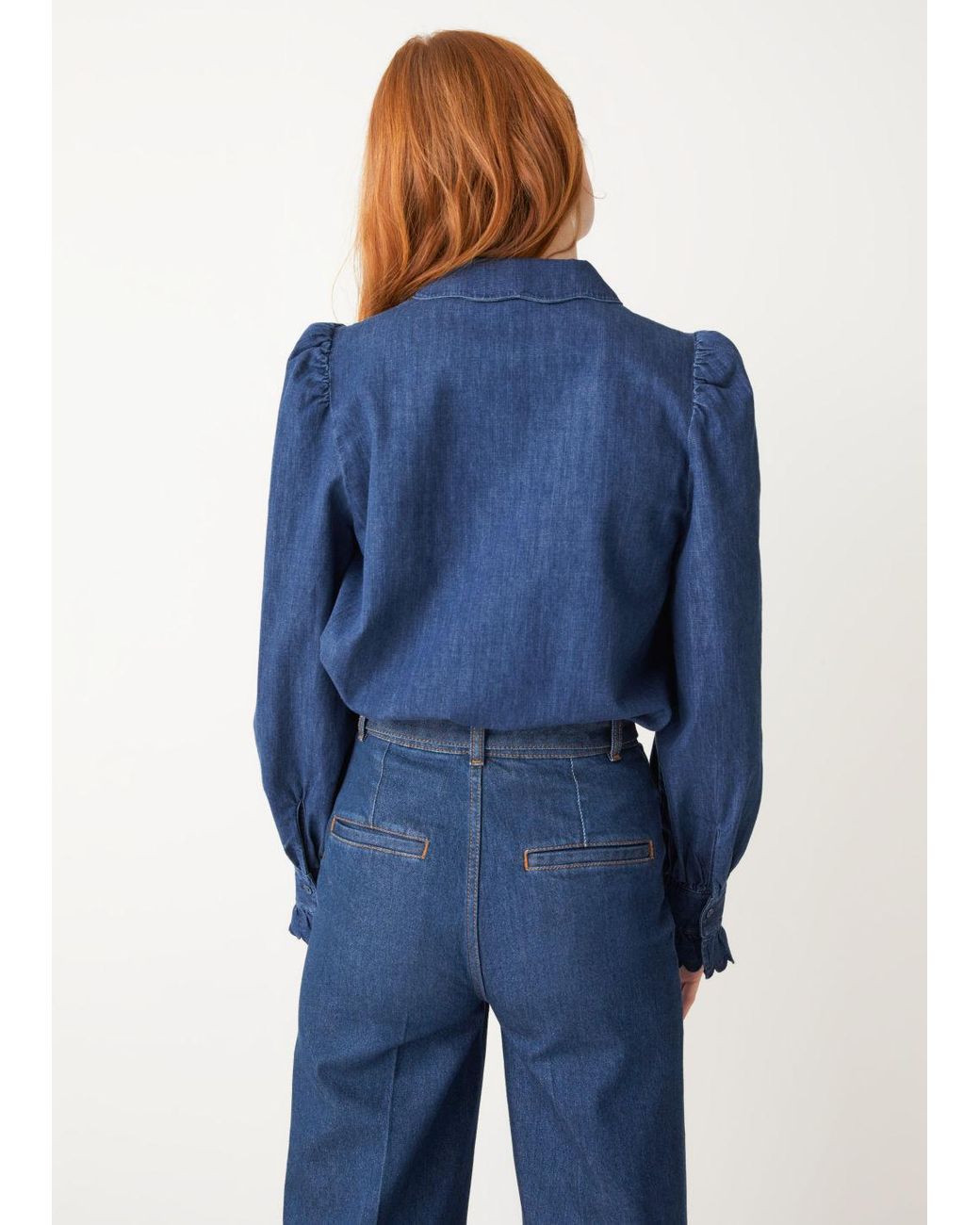 Other Stories Puff Sleeve Denim Blouse 