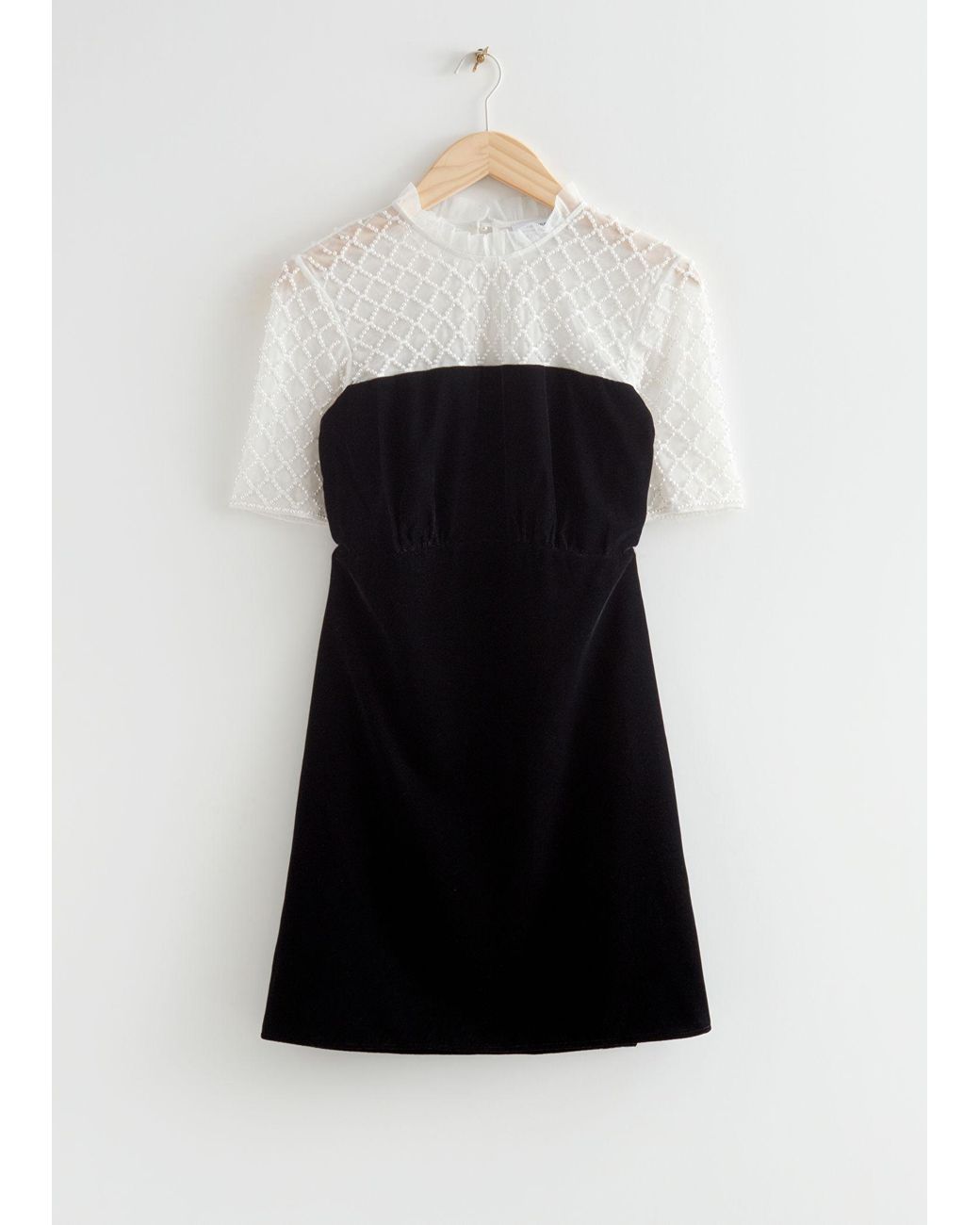 Other Stories Velvet And Pearl Embellished Mini Dress in Black Lyst Canada