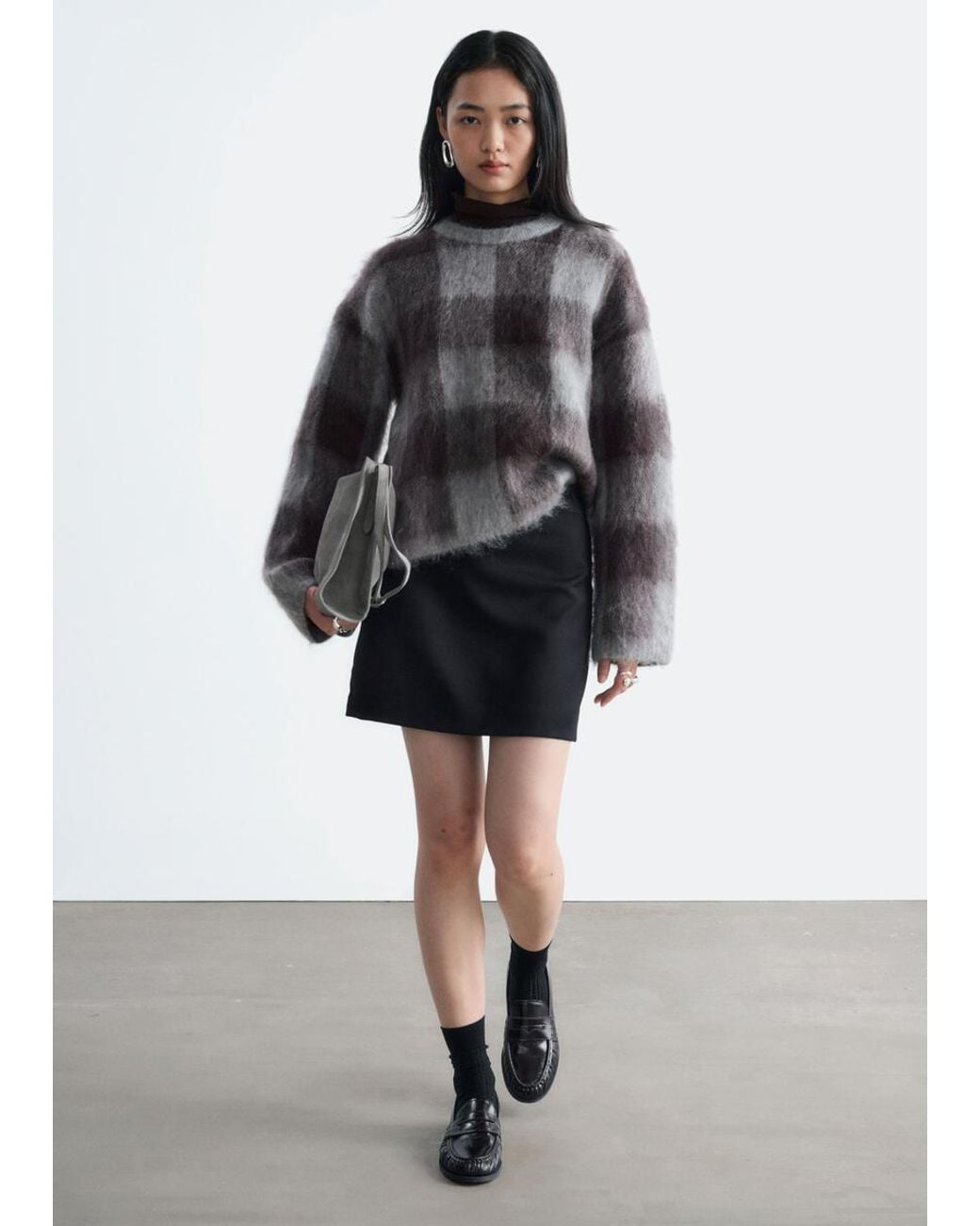 & Other Stories Gray Mohair Blend Jumper
