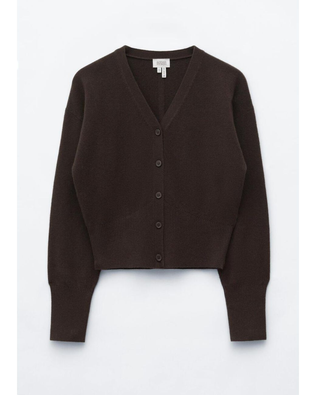 & Other Stories Black Wool Corset Rib Cardigan