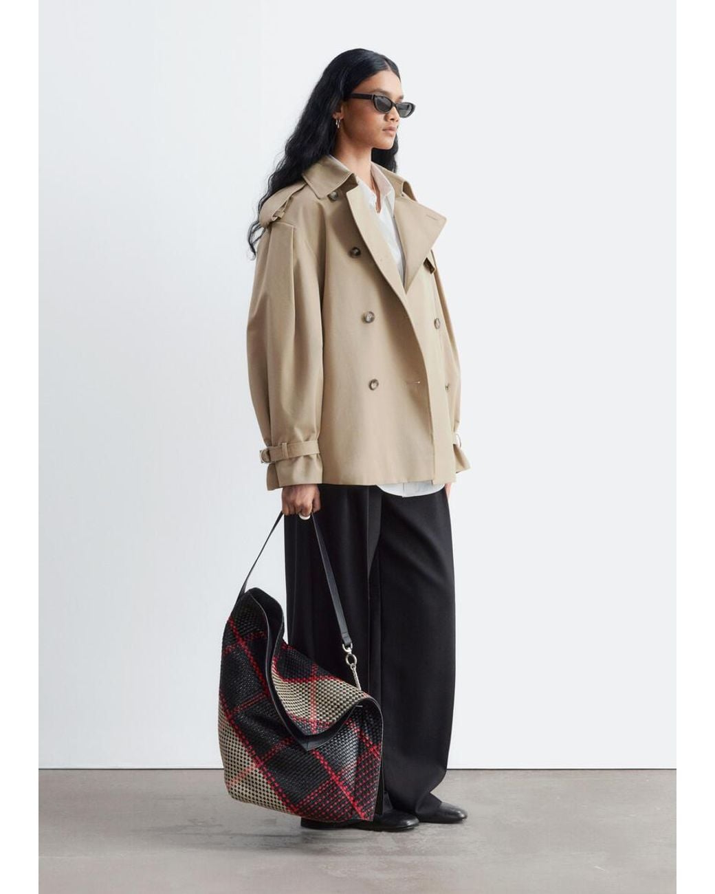 & Other Stories White Short Trench Coat