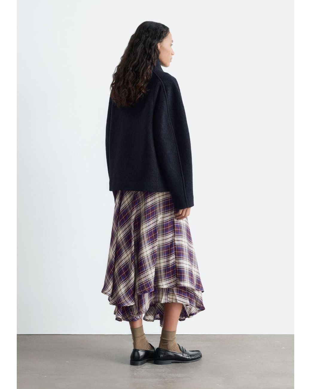 & Other Stories Blue Asymmetric Wool Jacket
