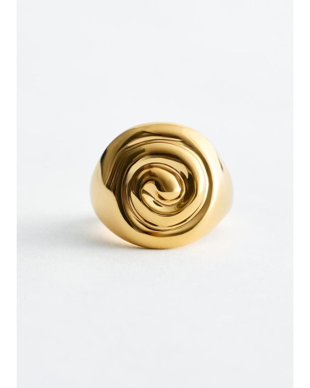 & Other Stories Metallic Shell Statement Ring