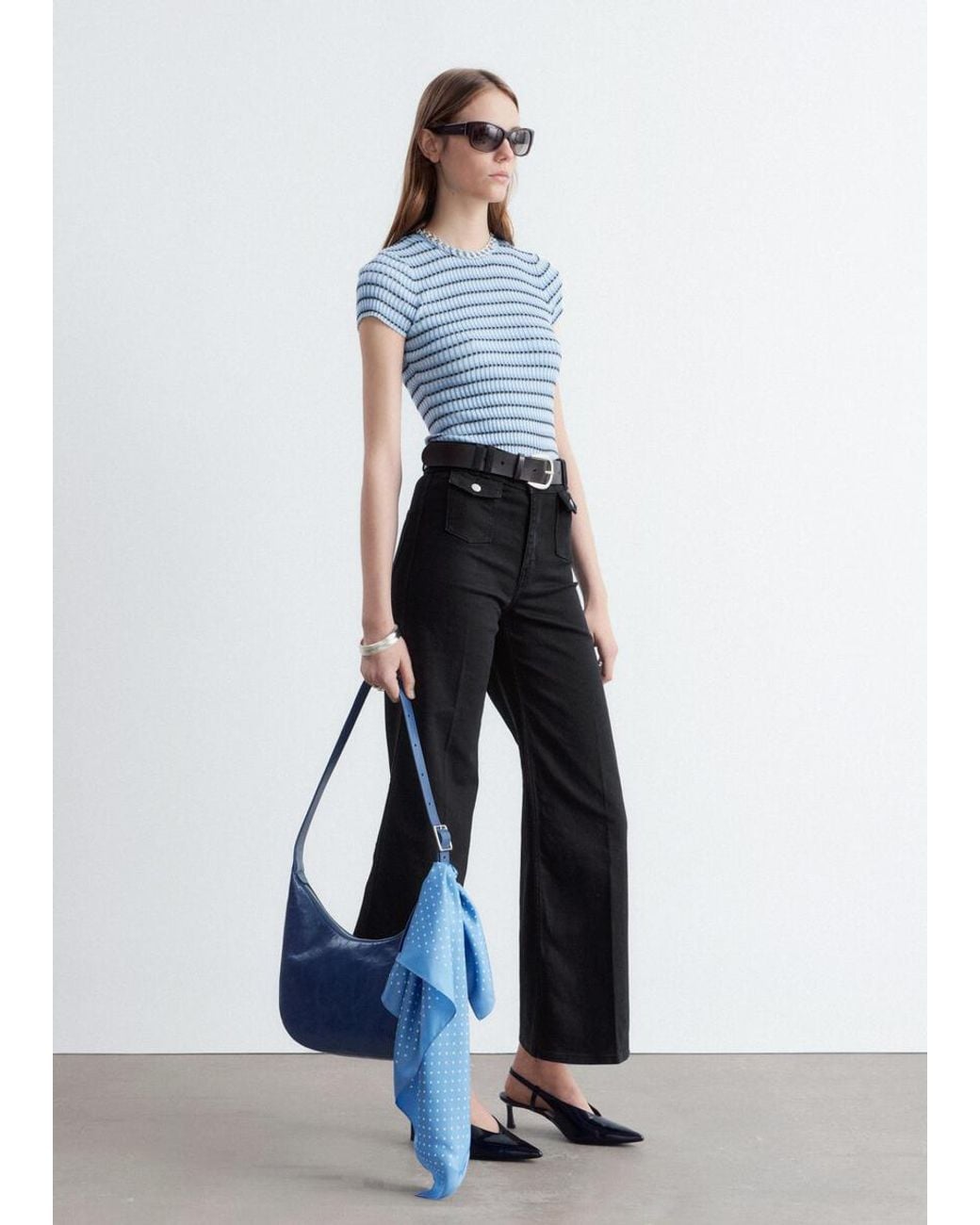& Other Stories White Press-Crease Flared Jeans