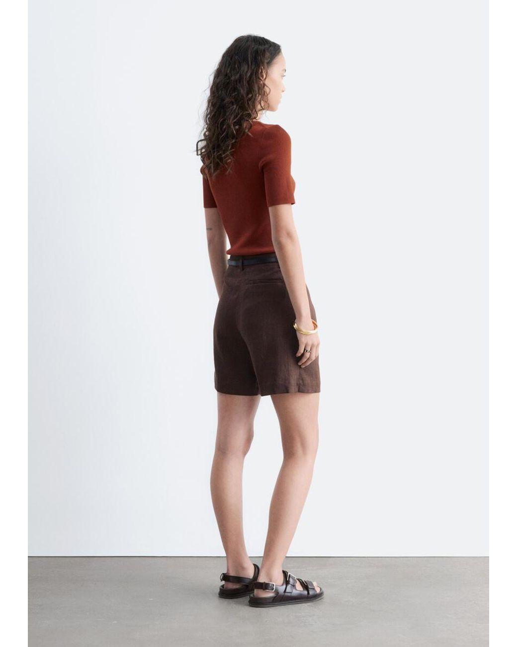 & Other Stories Red Slim Knitted T-Shirt