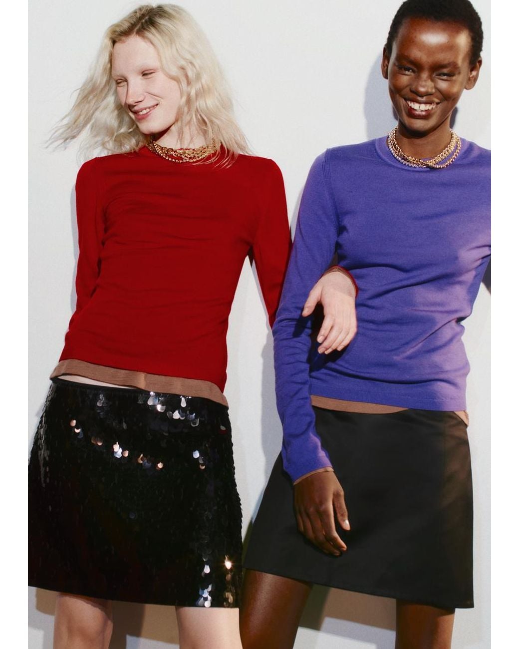 & Other Stories Black Sequin Mini Skirt