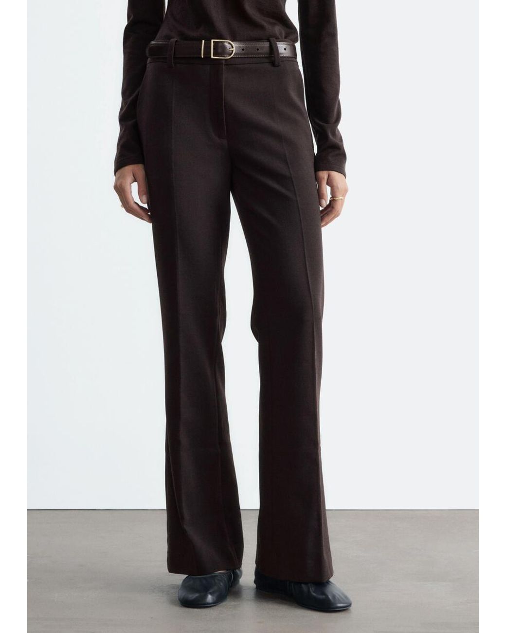 & Other Stories White Flared Press-Crease Trousers