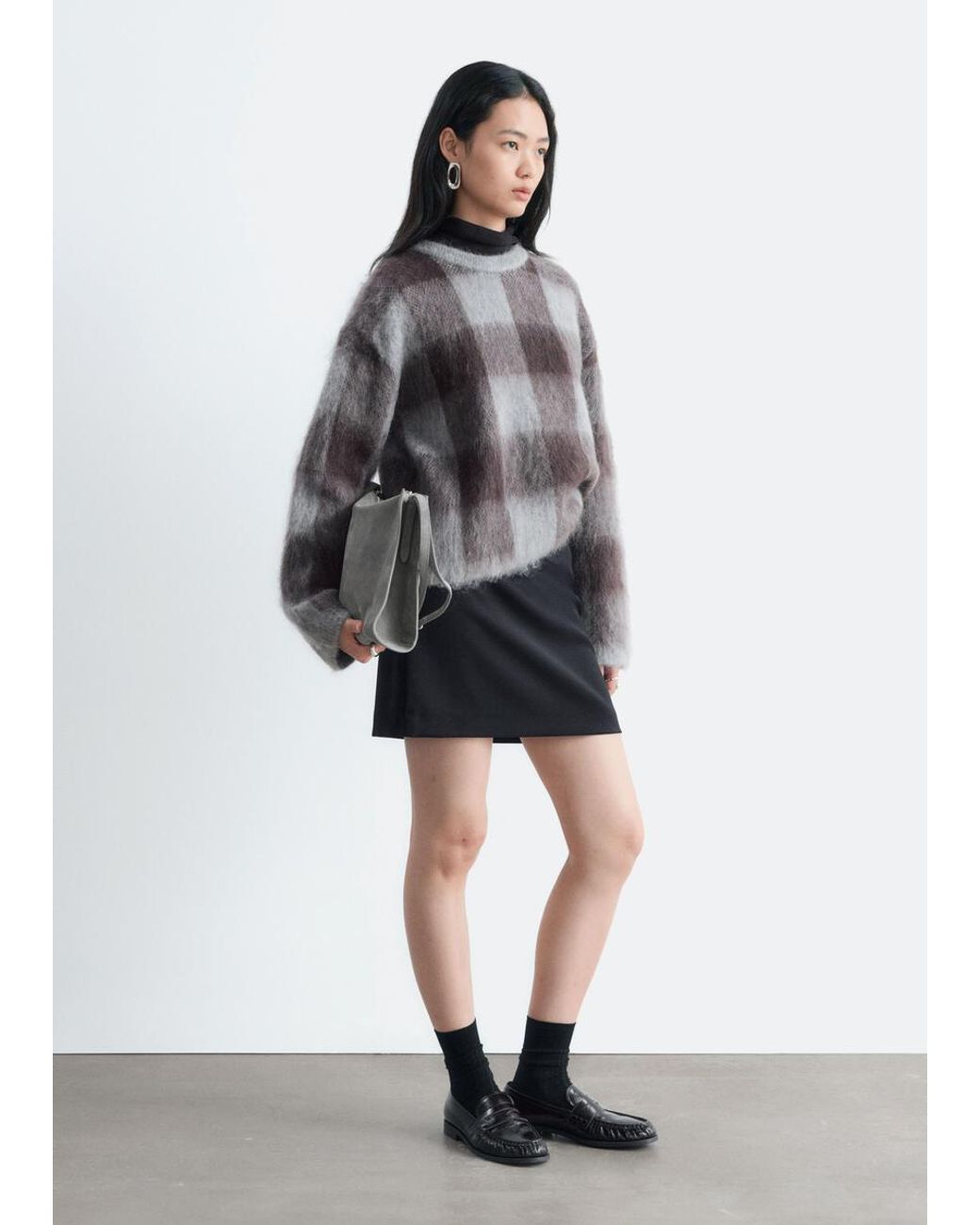 & Other Stories Gray Mohair Blend Jumper