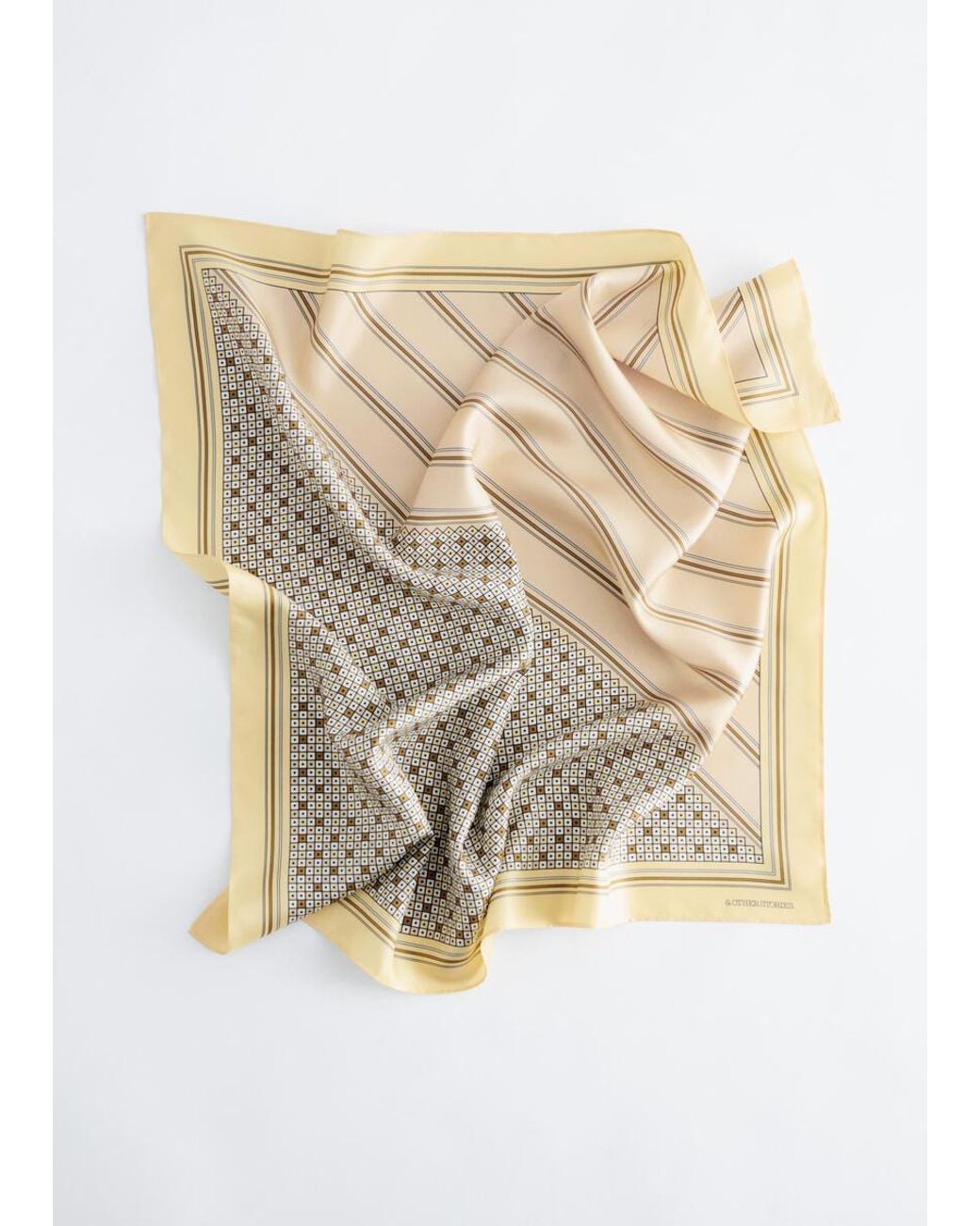 & Other Stories Black Printed Silk Scarf