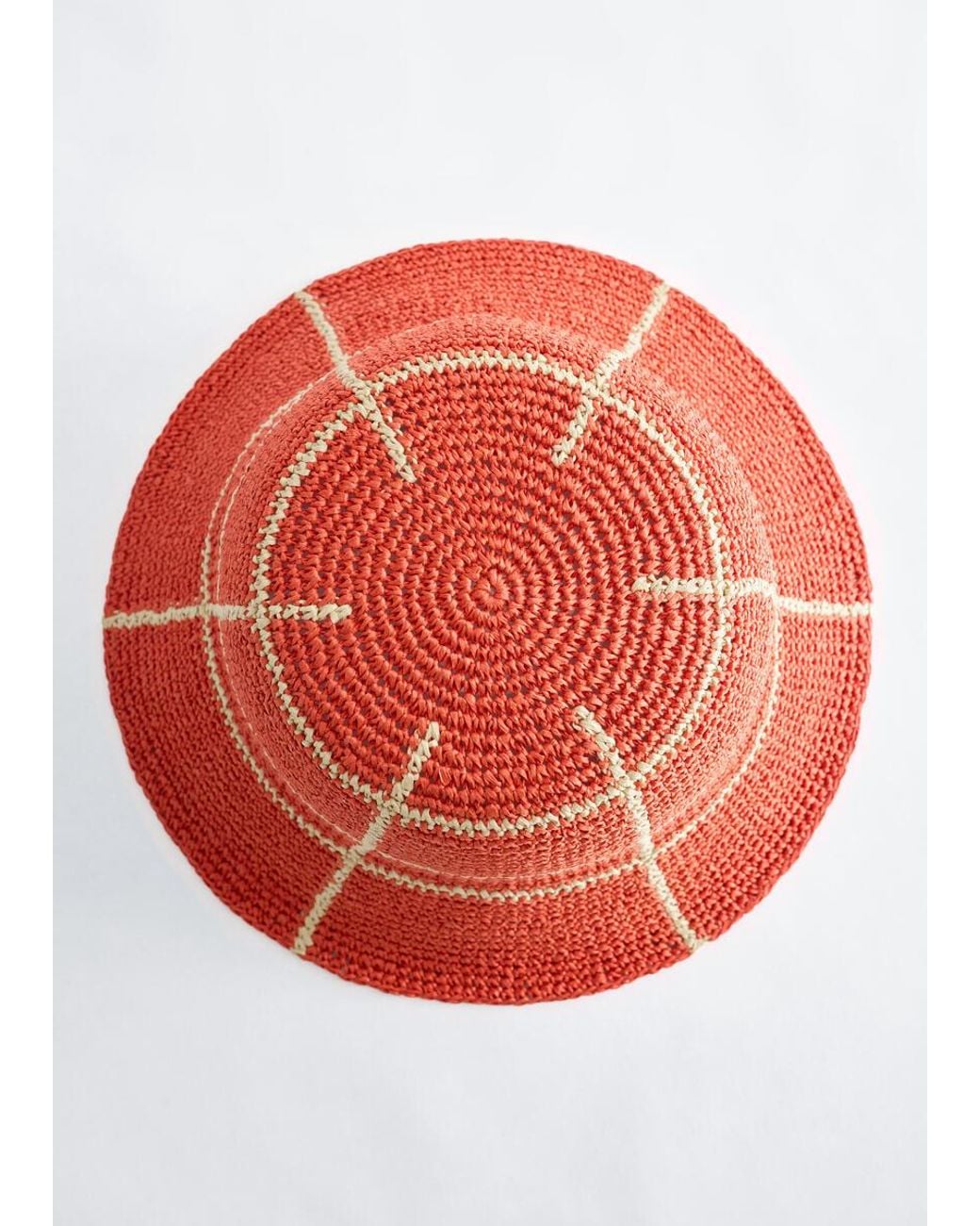& Other Stories Red Woven Straw Bucket Hat