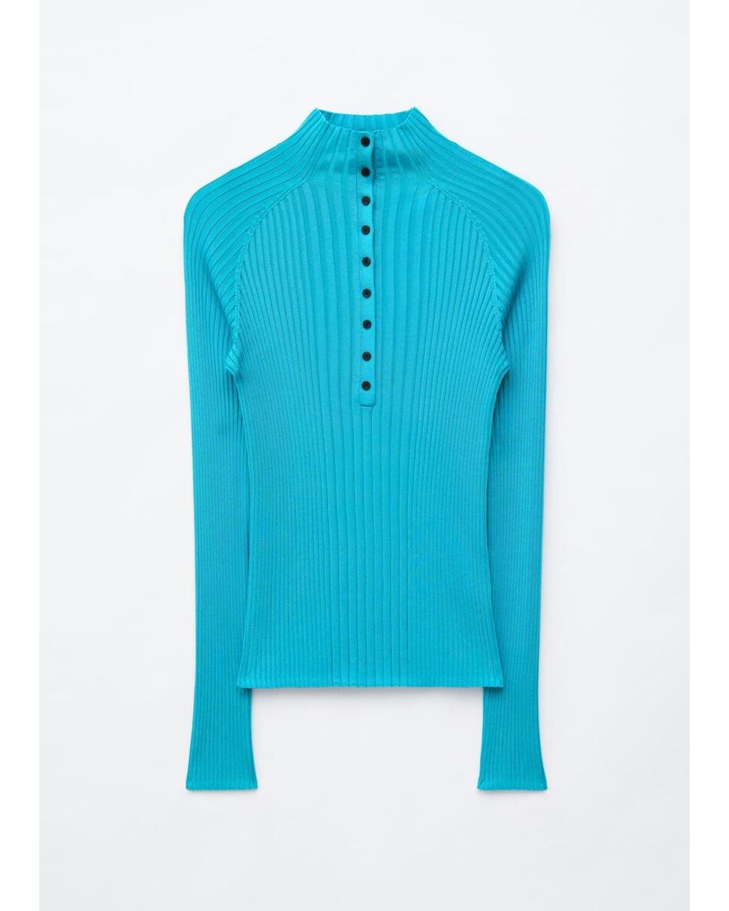 & Other Stories Blue Rib-Knit Top