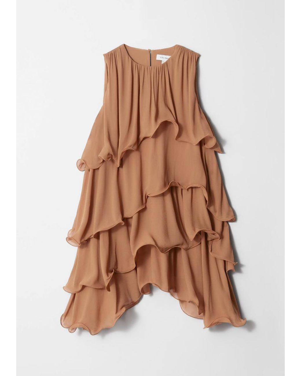 & Other Stories Brown Sleeveless Frill Mini Dress