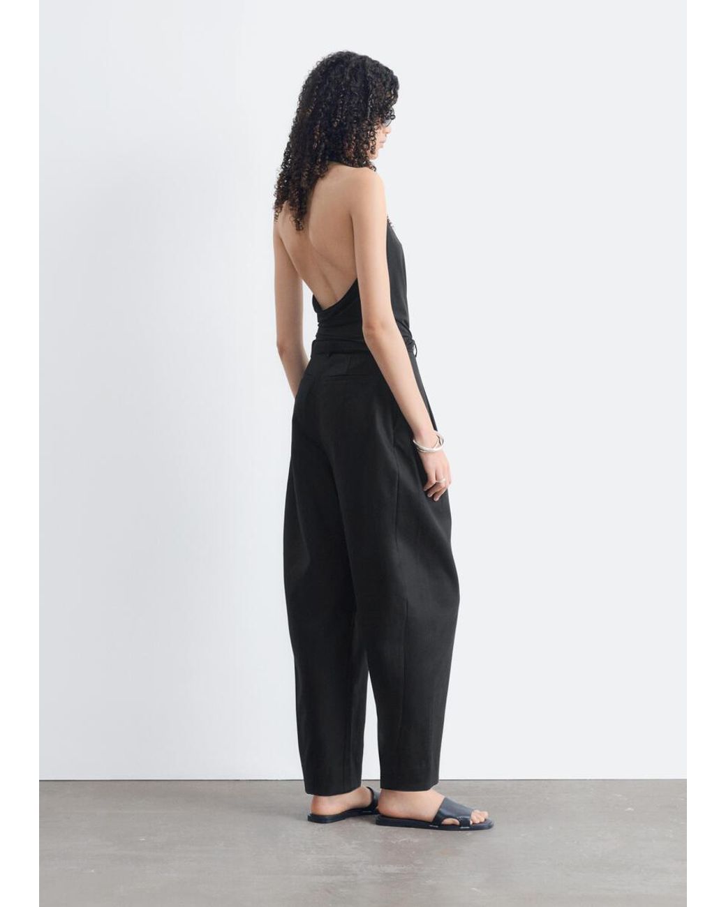 & Other Stories Gray Barrel-Leg Trousers