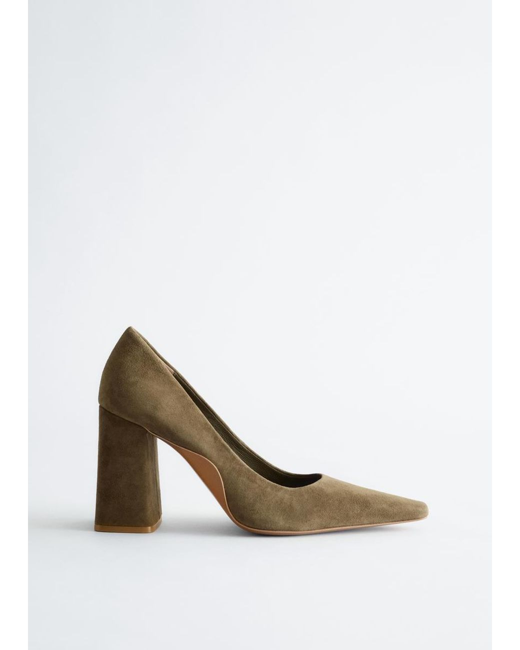 & Other Stories White Block-Heel Pumps