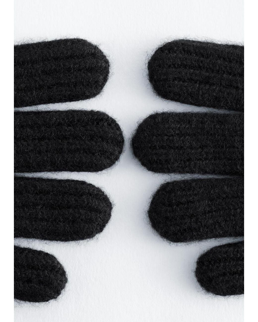 & Other Stories Black Ribbed Cashmere Gloves