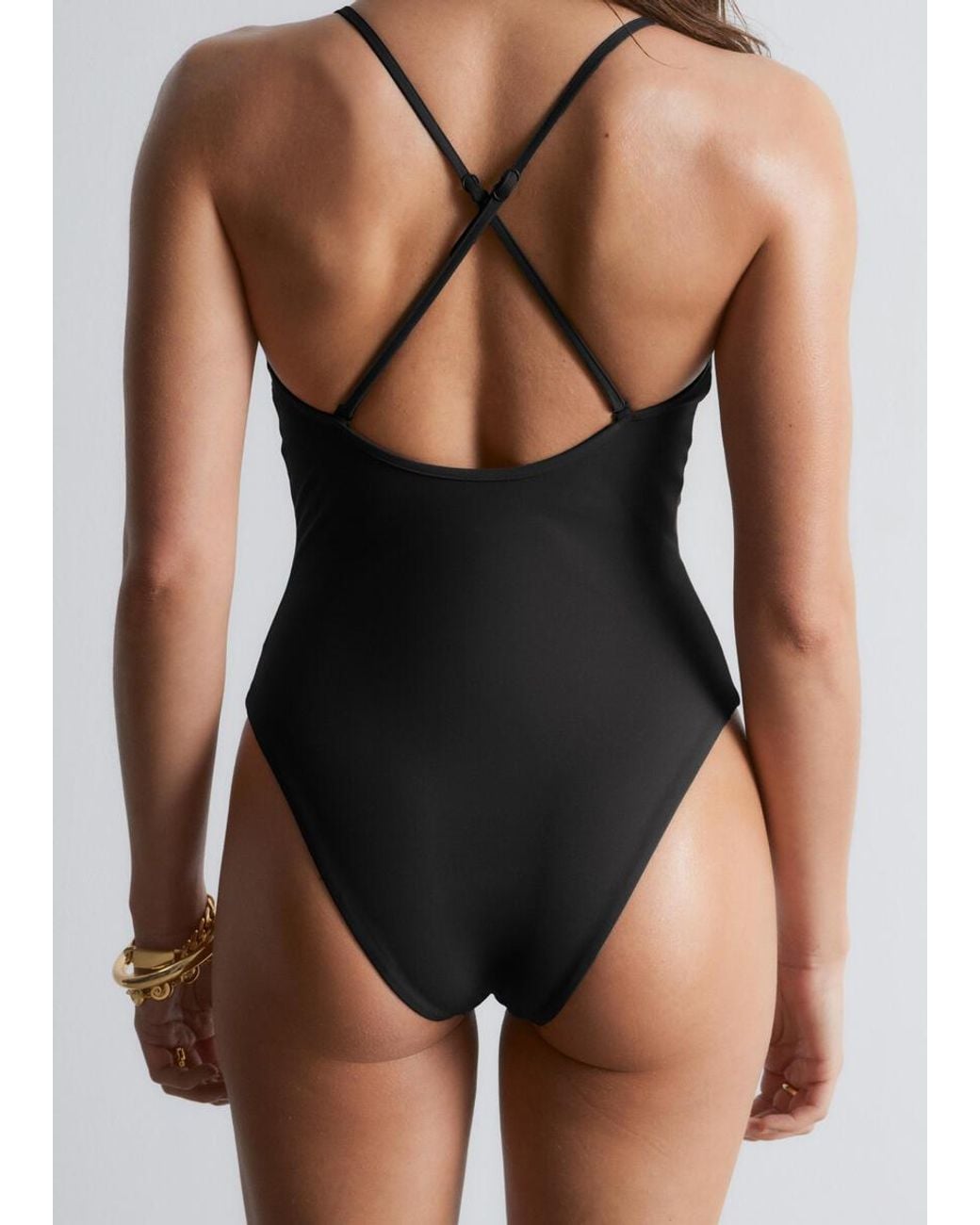 & Other Stories Black Cross-Back Swimsuit