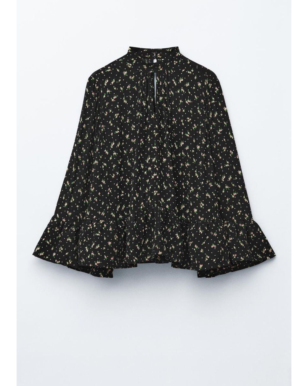 & Other Stories White Frilled Stand-Collar Blouse