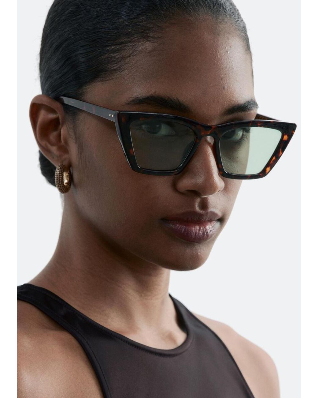 & Other Stories Black Angular Cat Eye Sunglasses