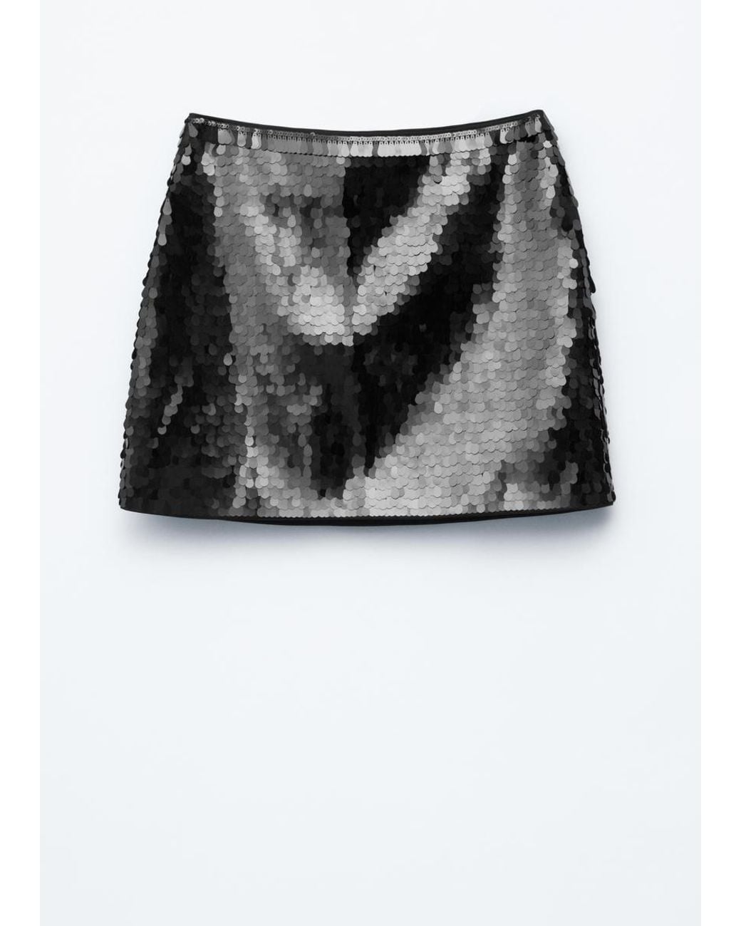 & Other Stories Black Sequin Mini Skirt