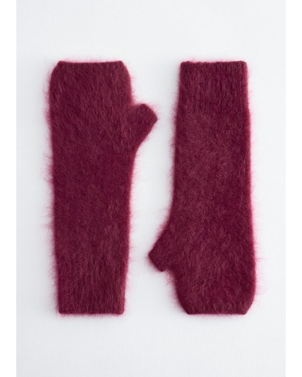 & Other Stories Blue Fingerless Cashmere Glovesf