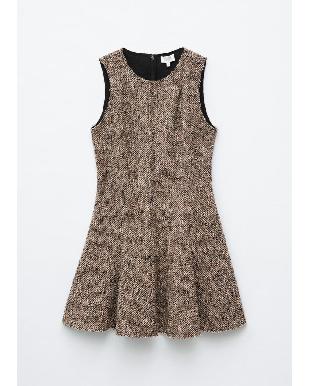 & Other Stories Brown Raw-Edge Mini Dress