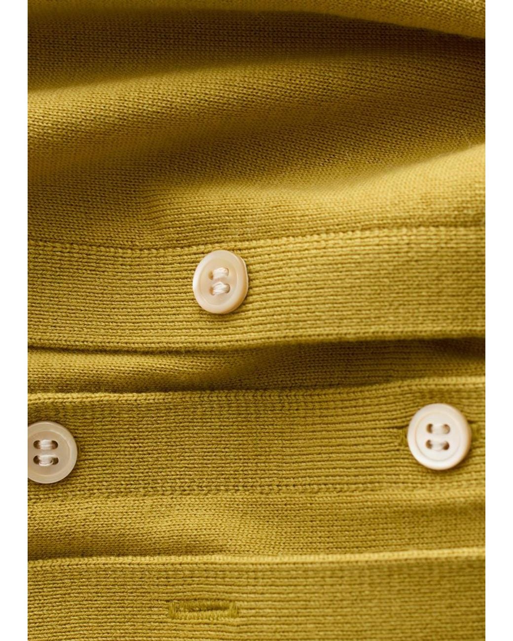 & Other Stories Yellow Double-Layer Merino Wool Cardigan