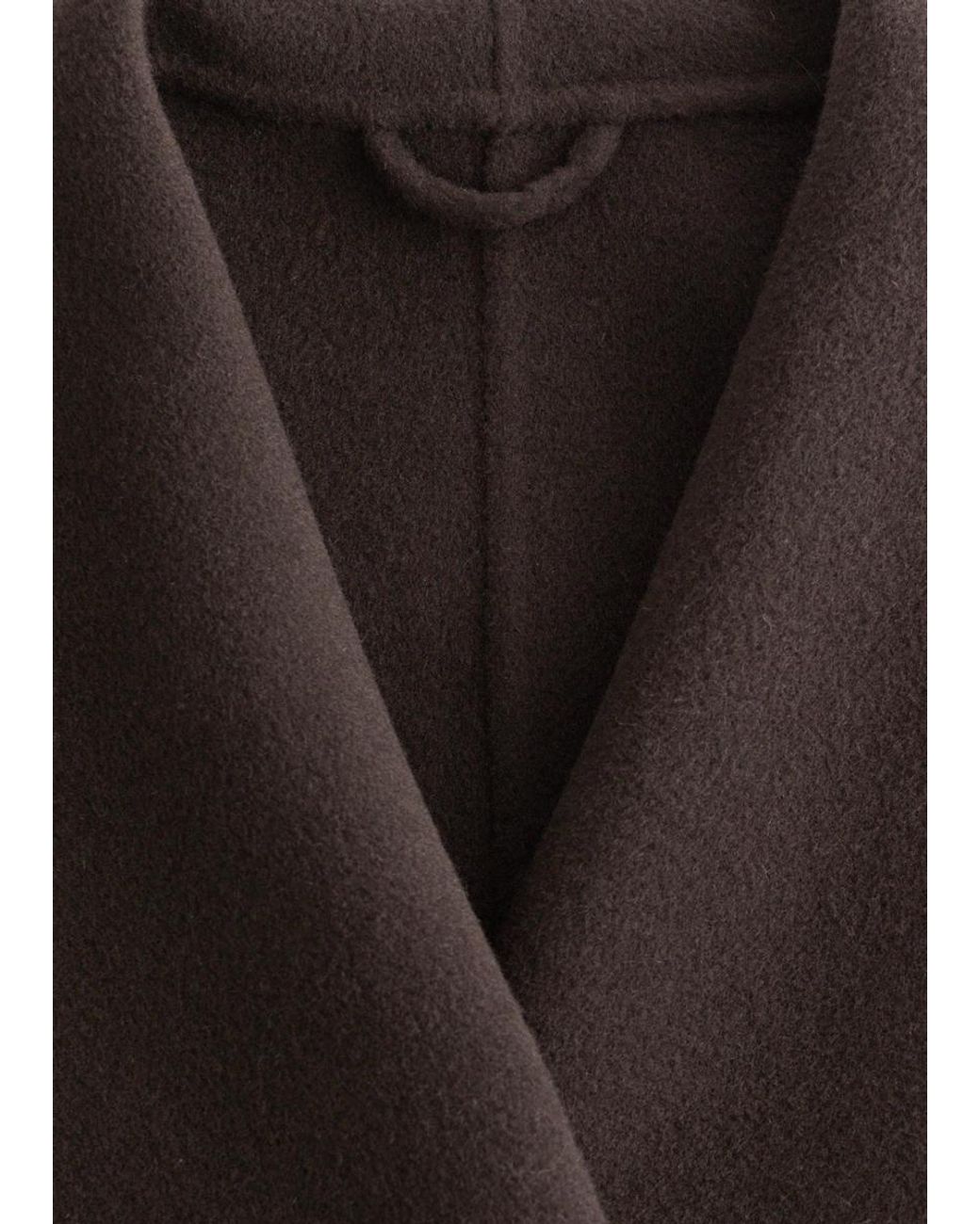 & Other Stories Brown Shawl-Collar Wool Maxi Coat